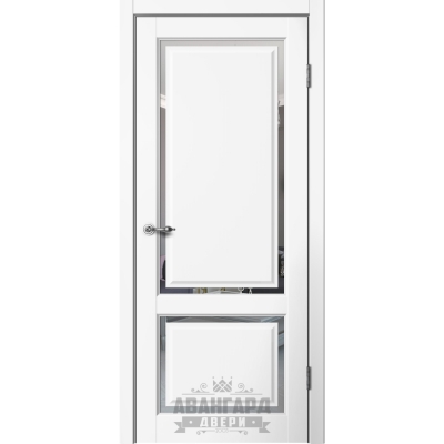 Дверь межкомнатная царга эмалит ESTETIC E02 Цвет: Белый, зеркало