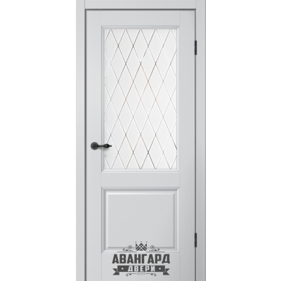 Дверь межкомнатная MONE М93 ПО Цвет: Серебристый, стекло белое художественное