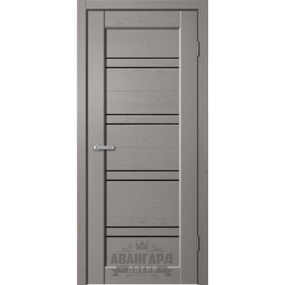Дверь межкомнатная царга пвх Status ST01 Цвет: Grey soft, черное стекло