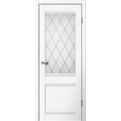 Дверь межкомнатная царга эмалит Classic C1 ПО Цвет: Белый, матовое стекло